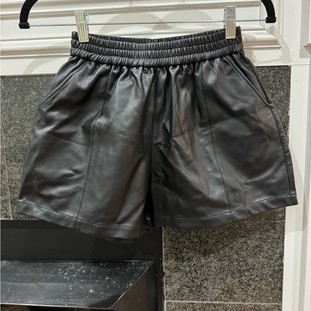 Black Leather Shorts - S - NWOT